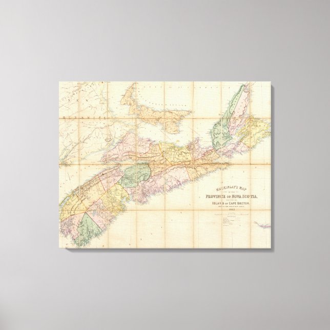 Mackinlay's map of the Province of Nova Scotia Canvas Print (Front)