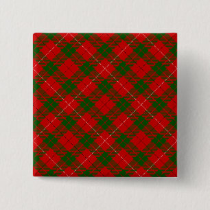 MacKinnon tartan red green plaid 15 Cm Square Badge