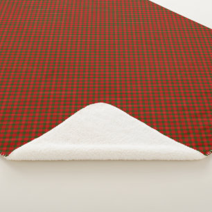 MacKinnon tartan red green plaid Sherpa Blanket