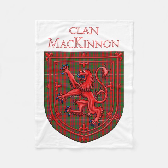 MacKinnon Tartan Scottish Plaid Lion Rampant Fleece Blanket (Front)