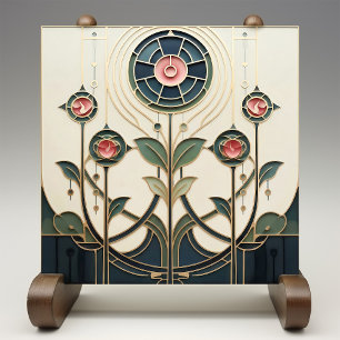 Mackintosh Art Deco Abstract Floral Wall Decor Cer Tile