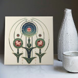 Mackintosh Art Deco Abstract Floral Wall Decor Cer Tile<br><div class="desc">This ceramic tile features bold geometric shapes and intricate floral patterns reminiscent of the iconic style of Mackintosh. He was a prominent Scottish architect, designer, and artist of the Art Nouveau movement. Clean lines, geometric shapes, and a strong sense of symmetry characterise his work. These elements are beautifully represented in...</div>