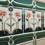 Mackintosh Art Deco Abstract Floral Wall Decor Cer Tile<br><div class="desc">This ceramic tile features bold geometric shapes and intricate floral patterns reminiscent of the iconic style of Mackintosh. He was a prominent Scottish architect, designer, and artist of the Art Nouveau movement. Clean lines, geometric shapes, and a strong sense of symmetry characterise his work. These elements are beautifully represented in...</div>