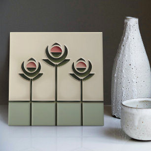 Mackintosh Art Deco Abstract Floral Wall Decor Cer Tile