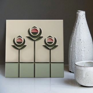 Mackintosh Art Deco Abstract Floral Wall Decor Cer Tile