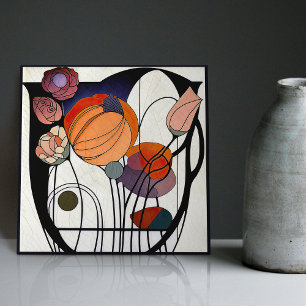 Mackintosh Art Deco Abstract Floral Wall Decor Cer Tile