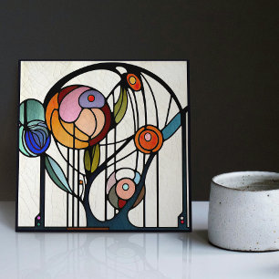 Mackintosh Art Deco Abstract Floral Wall Decor Cer Tile
