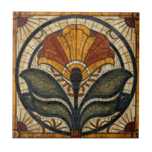 Mackintosh Art Deco Abstract Floral Wall Decor Tile