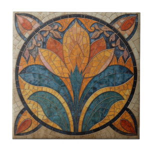 Mackintosh Art Deco Abstract Floral Wall Decor Tile