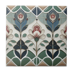 Mackintosh Art Deco Abstract Floral Wall Decor Tile