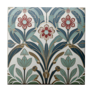 Mackintosh Art Deco Abstract Floral Wall Decor  Tile