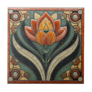 Mackintosh Art Deco Abstract Floral Wall Decor Tile