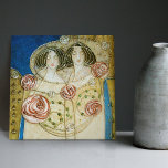 Mackintosh Art Deco Women and Roses Wall Decor Tile<br><div class="desc">The ceramic tile depicting two women and roses is a stunning piece of art that can be found in the House for an Art Lover, designed by Charles Rennie Mackintosh. The artwork is located in the dining room, known as the "Decor de la salle a mangèr, " which adds elegance...</div>