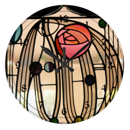Image of Mackintosh - Stained Glass Window, The Hill House Large Clock