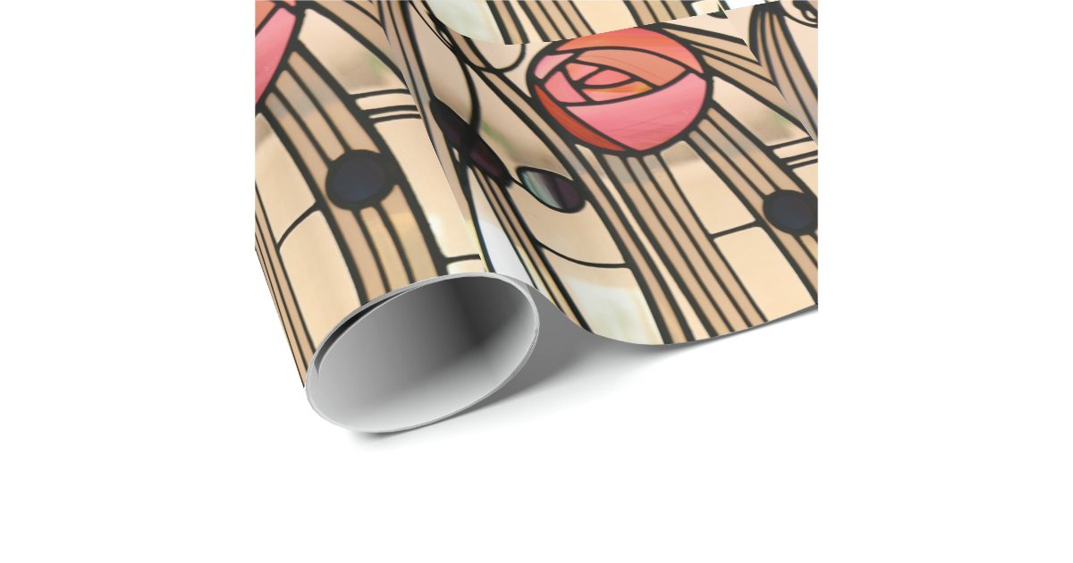 Mackintosh - Stained Glass Window Wrapping Paper | Zazzle