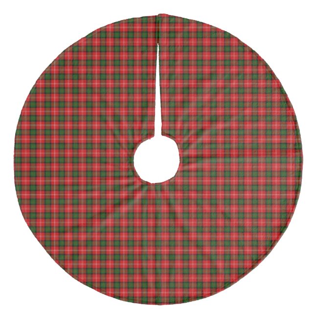 MacKintosh tartan red green plaid Fleece Tree Skirt (Front)