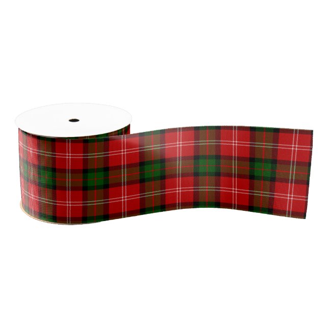 MacKintosh tartan red green plaid Grosgrain Ribbon (Spool)
