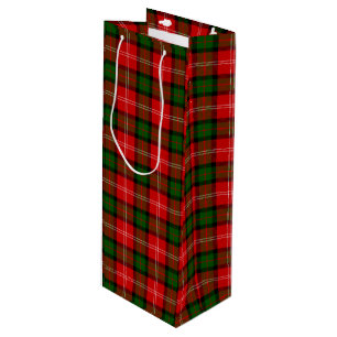 MacKintosh tartan red green plaid Wine Gift Bag