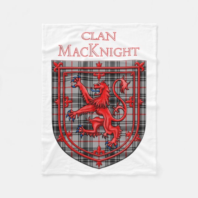 MacKnight Tartan Scottish Plaid Lion Rampant Fleece Blanket (Front)