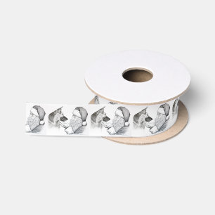 Macksie-and-Santa-LARGE Satin Ribbon
