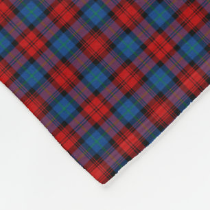 MacLachlan Clan Royal Blue and Red Tartan Fleece Blanket