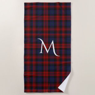 MacLachlan Clan Tartan Plaid Monogram Beach Towel