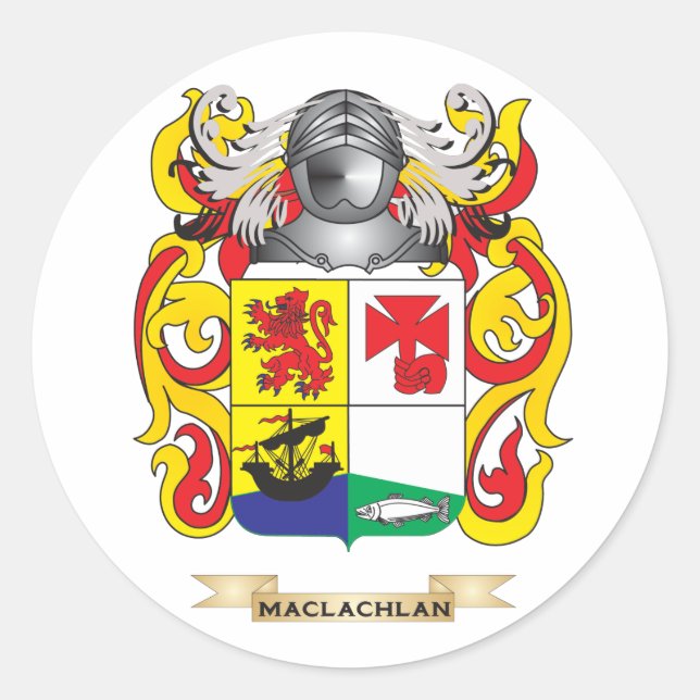MacLachlan Coat of Arms (Family Crest) Classic Round Sticker (Front)