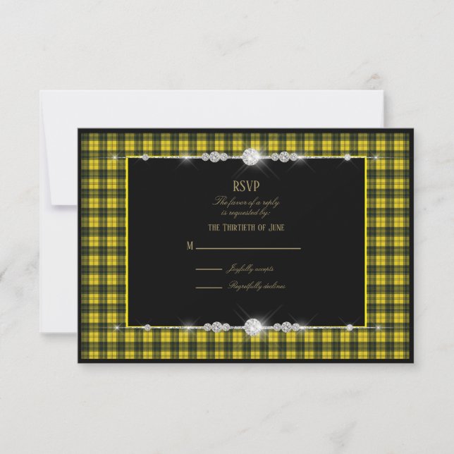 MacLachlan Dress Scottish Tartan Wedding RSVP (Front)
