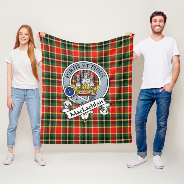 MacLachlan Hunting Modern Clan Badge Tartan Plaid Fleece Blanket (In Situ)