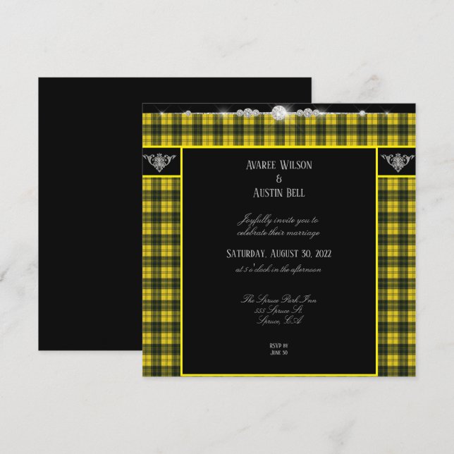 MacLachlan Tartan Plaid Wedding Invitation (Front/Back)
