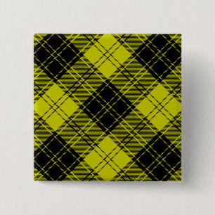 MacLachlan tartan yellow black plaid 15 Cm Square Badge