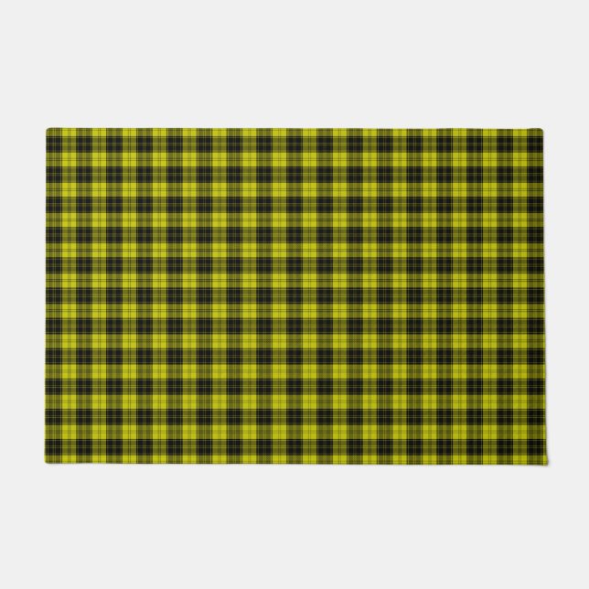 MacLachlan tartan yellow black plaid Doormat (Front)