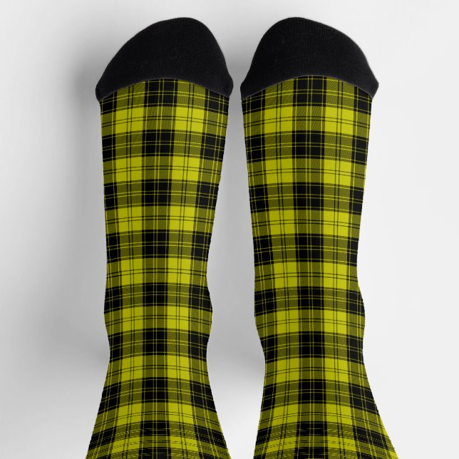MacLachlan tartan yellow black plaid Socks (Top)