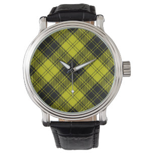 MacLachlan tartan yellow black plaid Watch