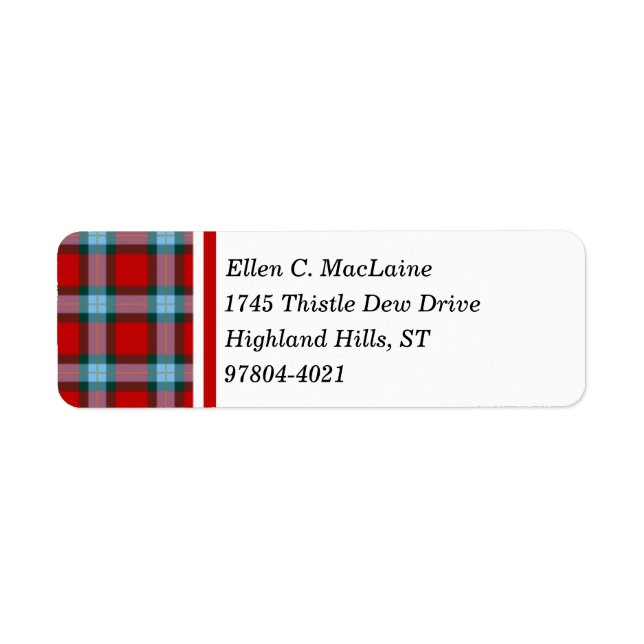 MacLaine Clan Red and Sky Blue Scottish Tartan (Front)