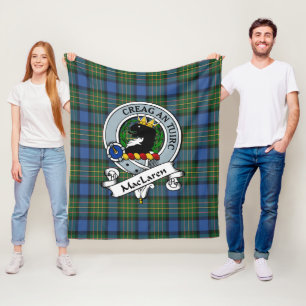 MacLaren Ancient Clan Badge Tartan Plaid Fleece Blanket
