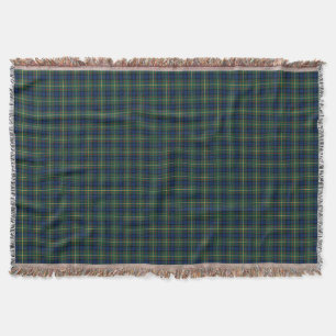 MacLaren Clan Blue, Green, and Yellow Tartan Throw Blanket