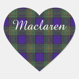 Maclaren clan Plaid Scottish tartan Heart Sticker