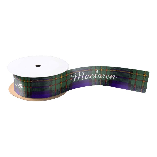 Maclaren clan Plaid Scottish tartan Satin Ribbon (Spool)