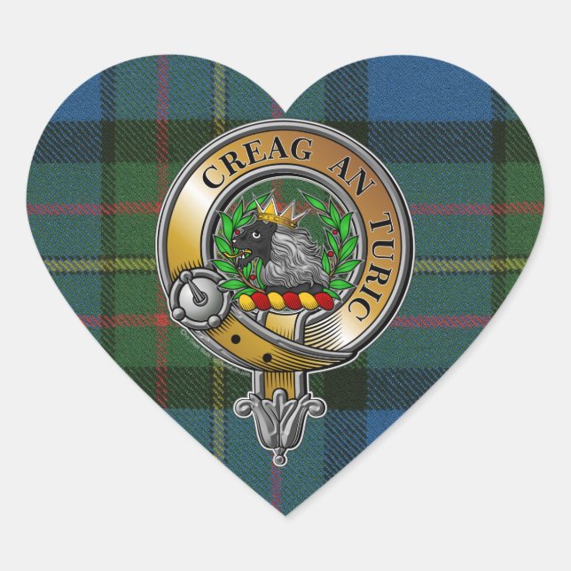 MacLaren Tartan & Badge Heart Sticker (Front)