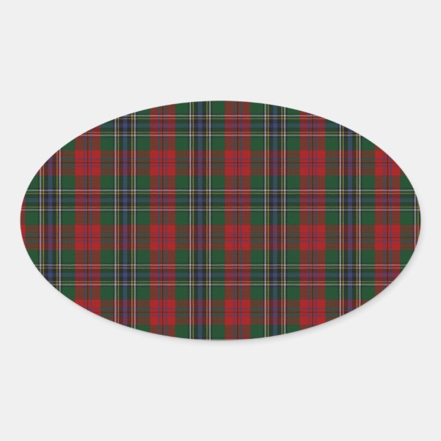 MacLean / McLean Clan Family Tartan Oval Sticker (Front)