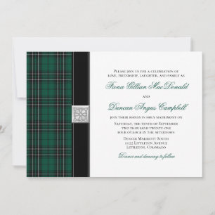 MacLean Modern Hunting Tartan Wedding Invitation