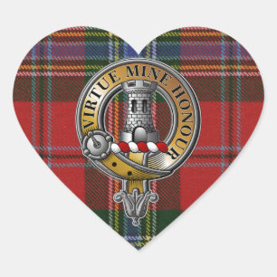 MacLean Tartan & Badge Heart Sticker