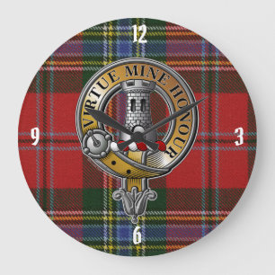 MacLean Tartan & Badge Large Clock