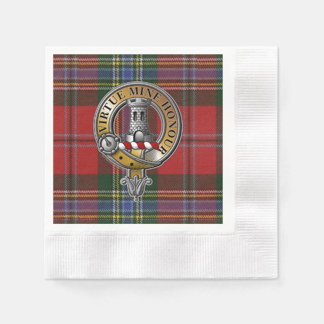 MacLean Tartan & Badge Napkin (Front)