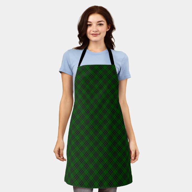 MacLean Tartan Green and Black Plaid Apron (Worn)