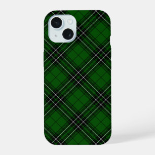 MacLean Tartan Green and Black Plaid iPhone 15 Case