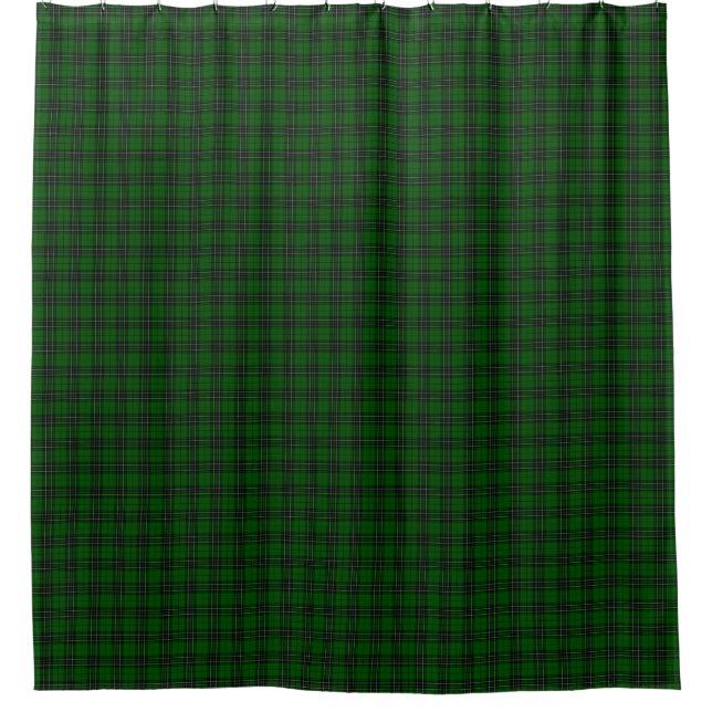 MacLean Tartan Green and Black Plaid Shower Curtain (Front)