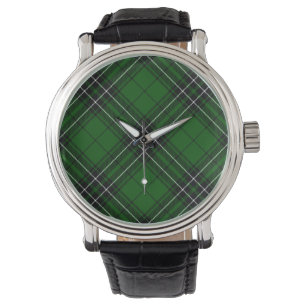 MacLean Tartan Green and Black Plaid Watch