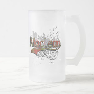 MacLean Tartan Grunge Frosted Glass Beer Mug